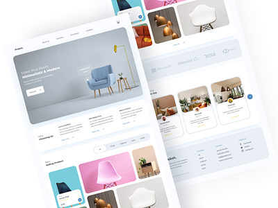 Minimalistic Furniture Landing Page Web UI Kits furniture interior landing page minimalistic modern web