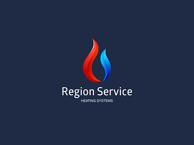 Region Service - Heating Systems fire first heat identity logo logotype service sign system type water