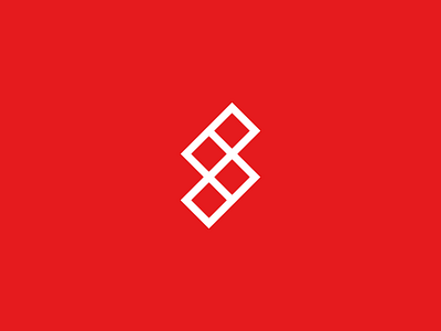 S + building brand branding build building logo logotype red sign square
