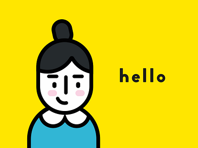 hello dribble avatar first shot hello illustration lines yellow