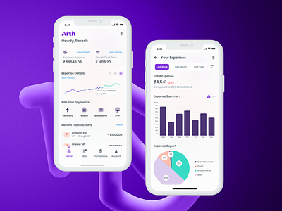 Arth - Neo Banking App bank dashboard finance fintech ios landing minimal mobile ui ux