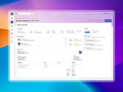 Order Manage Management : Order Details SaaS UX