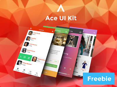 Ace iOS 8 UI Kit Freebie app design free freebie ios iphone photoshop psd template ui ui design
