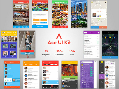 Ace iOS UI kit presentation app ios iphone photoshop psd template ui