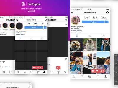 Free Instagram mockup templates app design instagram instagram post instagram template photoshop psd ui ui design user interface