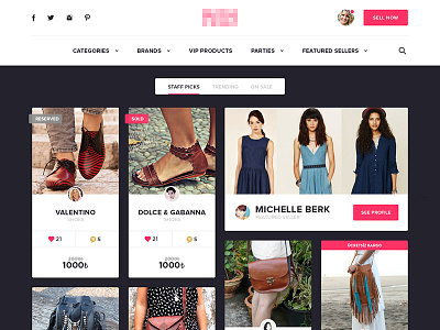 Fashion Cards cards dark ecommerce fashion featured homepage material navigation stats tab ui