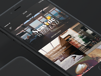 Smitten - Home screen dark ios iphone magazine mobile product ui ui design ux ux design