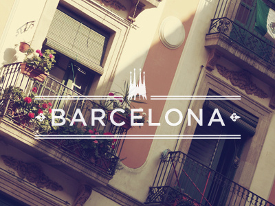Barcelona barcelona label typo vintage