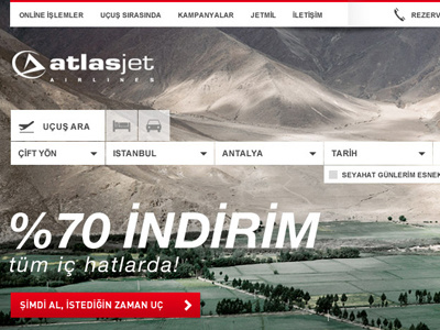 Atlasjet - Homepage 2 big background homepage search box