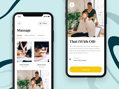 Urban - Treatments call to action design detail page ecommerce floating button ios iphone mobile product spa tab bar ui ui design ux ux design wellness