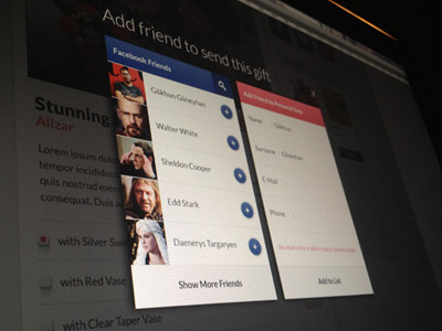 Add Friend add friend facebook lightbox list pop up