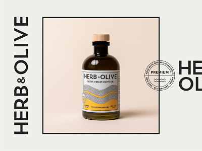 Herb & Olive CBD Olive Oil branding cbd cbd oil label design olive oil package design packaging photography product photography recycled glass studio
