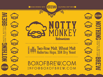 Notty Monkey Label beer branding design home brewing illustrator labels packaging vector