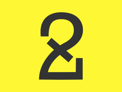 Times Two charcoal illustrator logo mark numbers simple two type vectors yellow