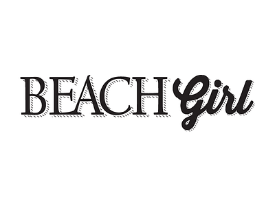 Beach Girl Type beach black custom hatch script simple type white