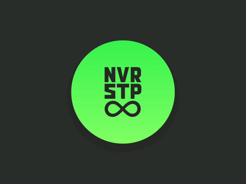 Never Stop t-shirt tee infinity tshirt circle vector gradient neon green illustrator stop never