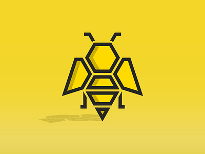 Beez Kneez bee black illustrator logo rejected shading sunset vector yellow