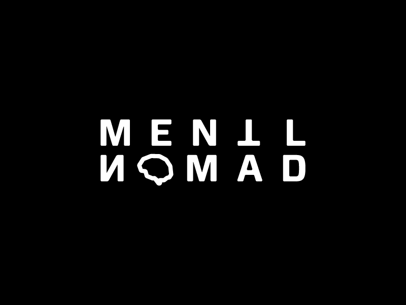 Mentl Nomad Logo simple new logo vectors illustrator white black nomad brain mental self branding