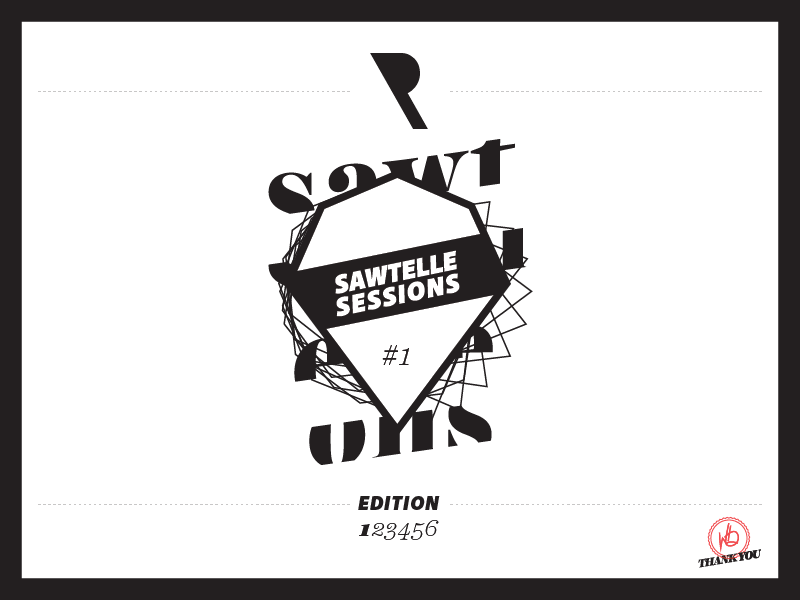 Sawtelle Sessions Insert white black t-shirt illustrator type screen printing