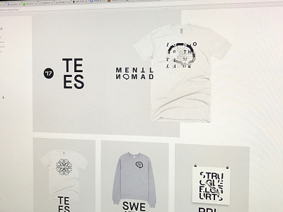Mentl Nomad Storefront black coming soon flat for sale grey homepage store tees vectors white wip