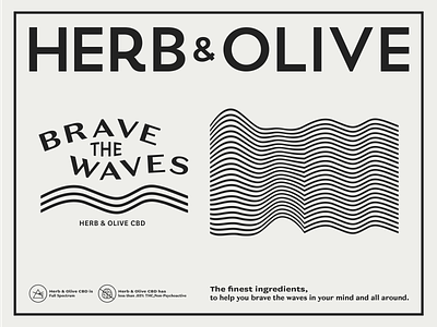 Brave the Waves black branding brave cannabis cbd design flat illustrator logos mental health tshirt typography vectors waves white