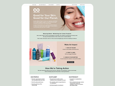 Paula's Choice's TerraCycle Page Layout beauty beauty product green layout layout design paulas choice skincare recycled recycling terracycle website