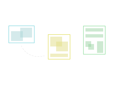 Minimalist Prototype boxes cards design muted sketch ui