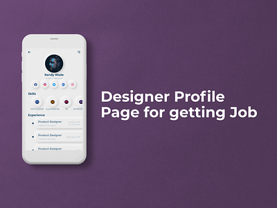 Designer Profile Screen Design for Job Apps | Neomorphism app design apps design creative profile page job job app job application neomorphism profile profile card profile design profile page profiles skeuomorphism soft ui