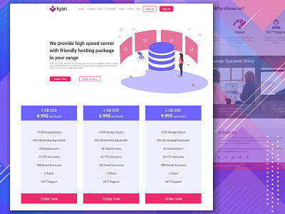 Hosting Service Provide Website Landing Page Design