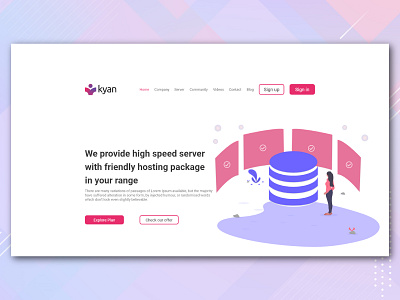 Hosting Service Provide Website Landing Page Design creative design creative designs creative web template hosting company web design website website concept website design website landing page website template website ui