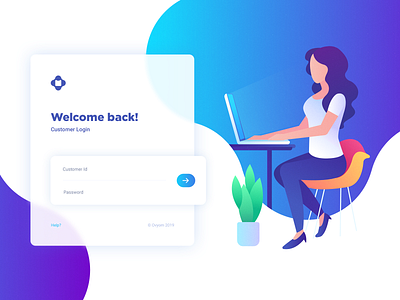 Customer Service Login app art brand branding clean dashboad design flat form graphic design illustration illustrator login minimal ui ux vector web web application website