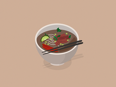 Pho 3d 3d art asian asian food design food graphic art illustration isometric isometric art pho vector vietnamese