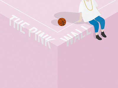 The Pink Wall 2d design flat design graphic art illustration isometric minimalist pink vector
