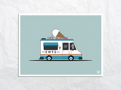 Ice Cream Truck 2d design food truck graphic art ice cream ice cream truck illustration illustrator minimalist vector