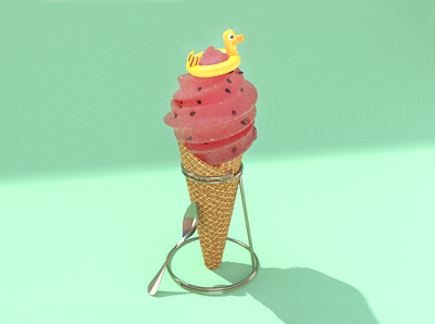 Ice cream 3d 3d design c4d illustraion summer