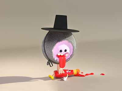 Gentle Monster 3d c4d character design ketchup monster