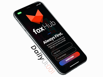 DailyUI::001 ~ Sign Up app daily 100 challenge dailyui dailyui 001 design ios iphonex iphonexs logo minimal newsletter style ui ux