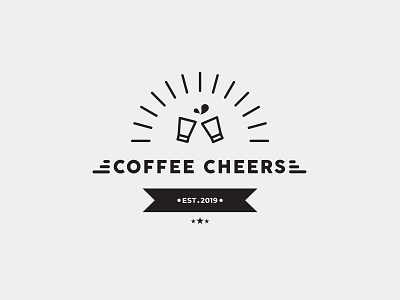 Coffee Cheers badge badgelogo branding cafe cafe logo coffee coffee shop coffeeshop company design icon illustration logo