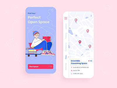 Perfect Coworking - Mobile app concept