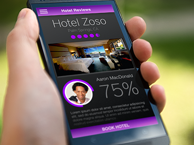 Hotel Review UI Experiment android ios mobile travel ui