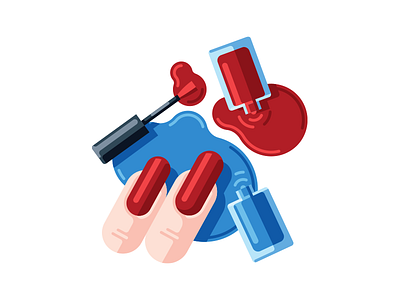 Manicure finger flat illustration nail polish simple vector