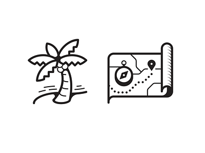 Palm and map icons