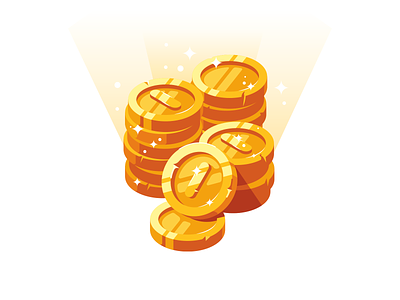 Golden coins coins gold icon illustration money treasure vector