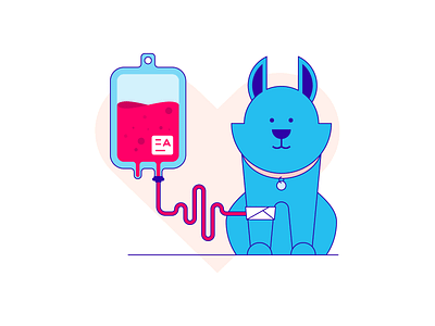 Blood donate animal blood blue dog donate illustration vector