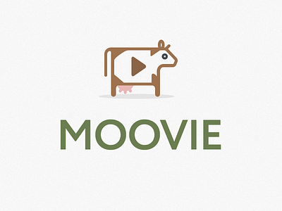 Moovie logo cow logo moovie movie play watch