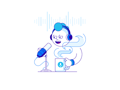 Podcast broadcasting coffee illustration microphone podcast steam vector
