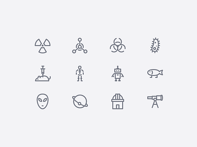 Science Icons icon icon set line ology robot science simple space