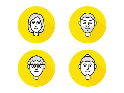 Сharacter icons character face human icon line person simple yellow