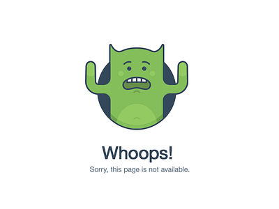 Server Error page character error green monster panic scare server web