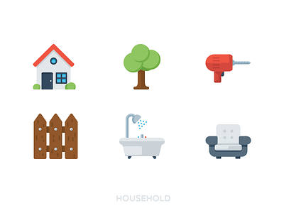 Household flat icons